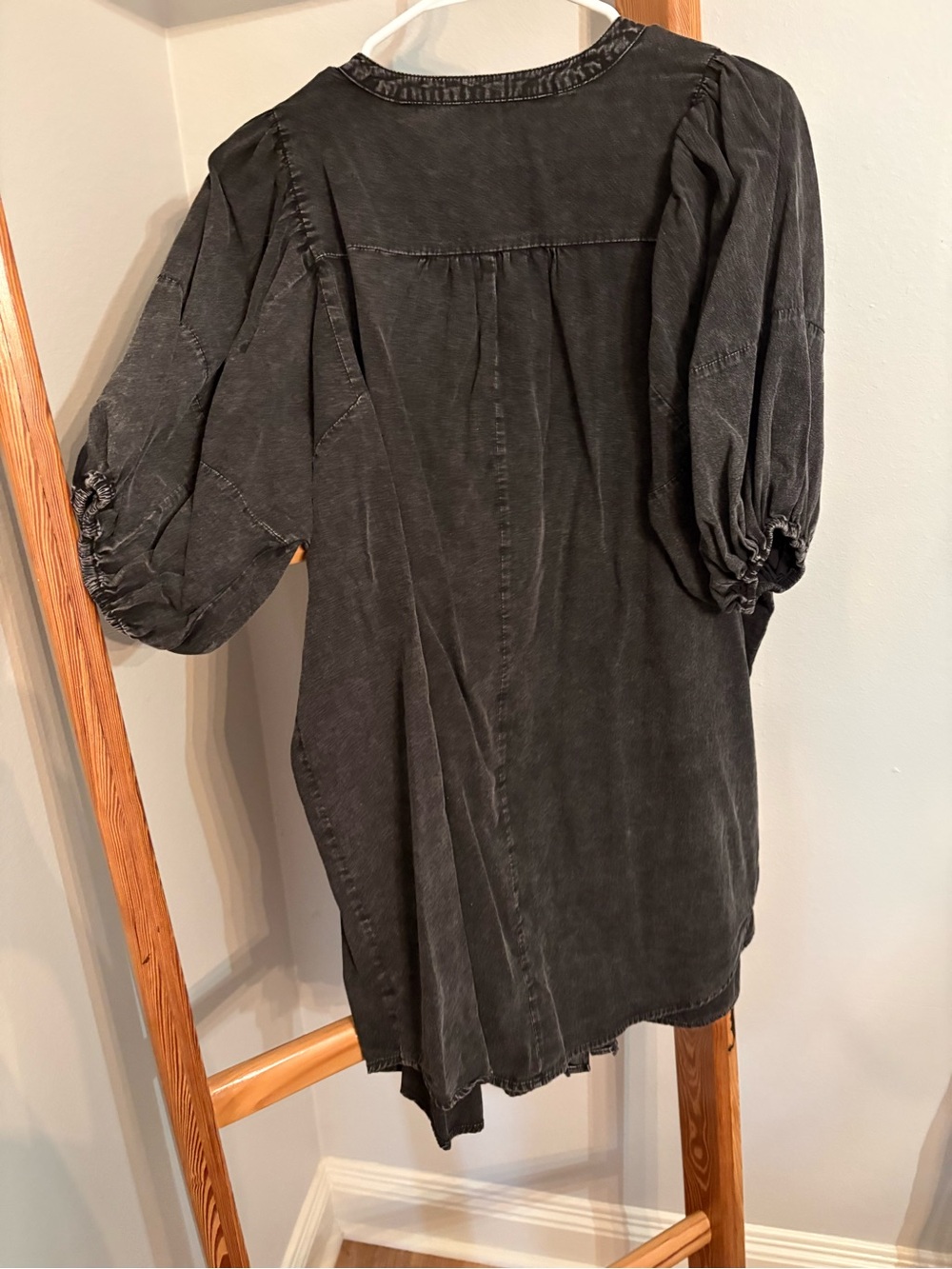 day + moon Black Pintuck Button-Front Women's Dress - Picture 2 of 3